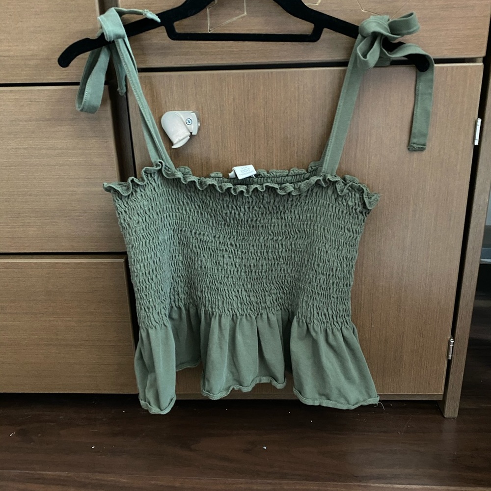 Green cinched tank top :)